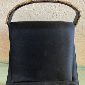 Sasha New York Black Satin Evening Bag
